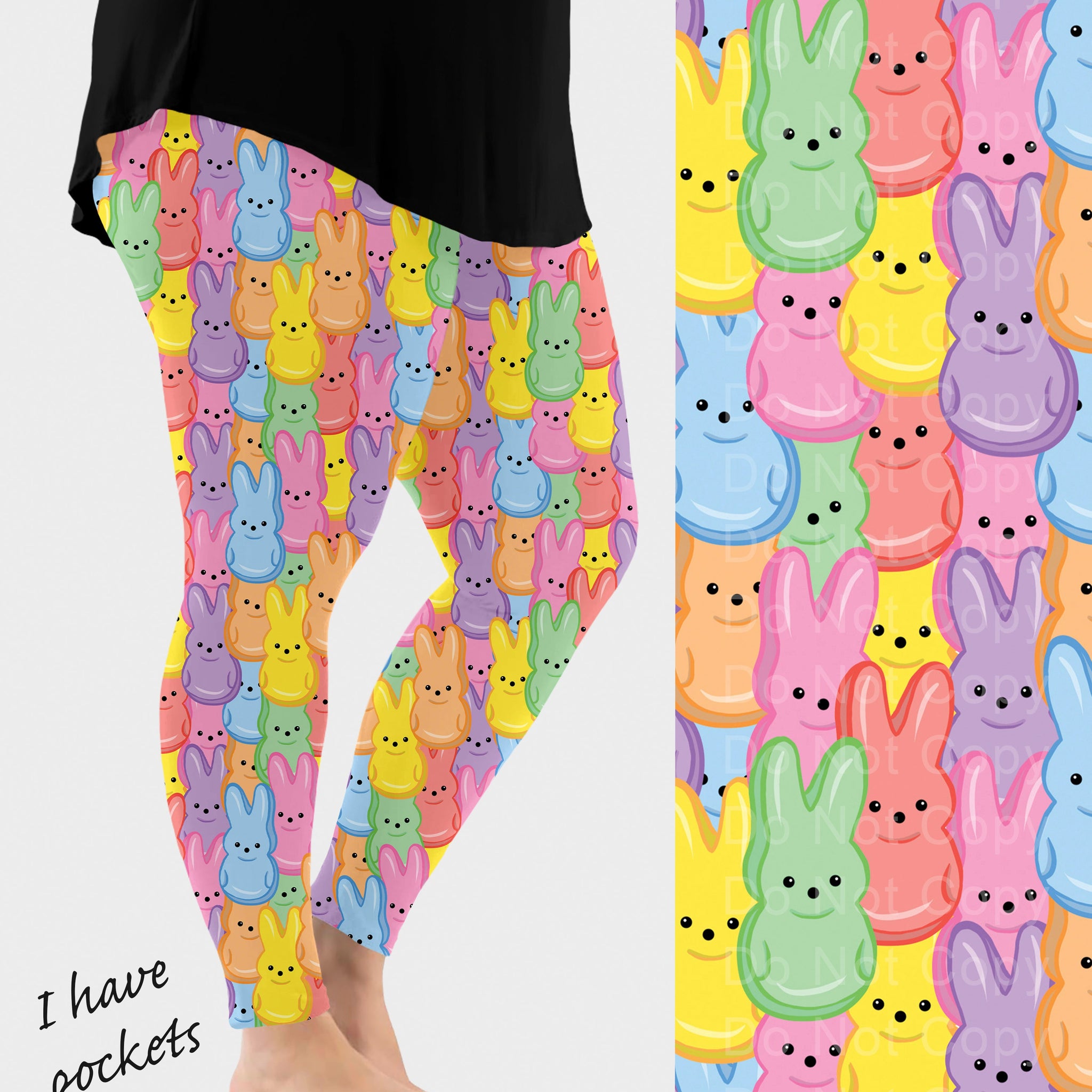 RTS - Stacked Bunnies Leggings w/ Pockets