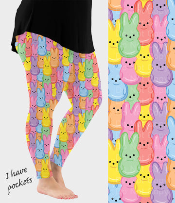 RTS - Stacked Bunnies Leggings w/ Pockets