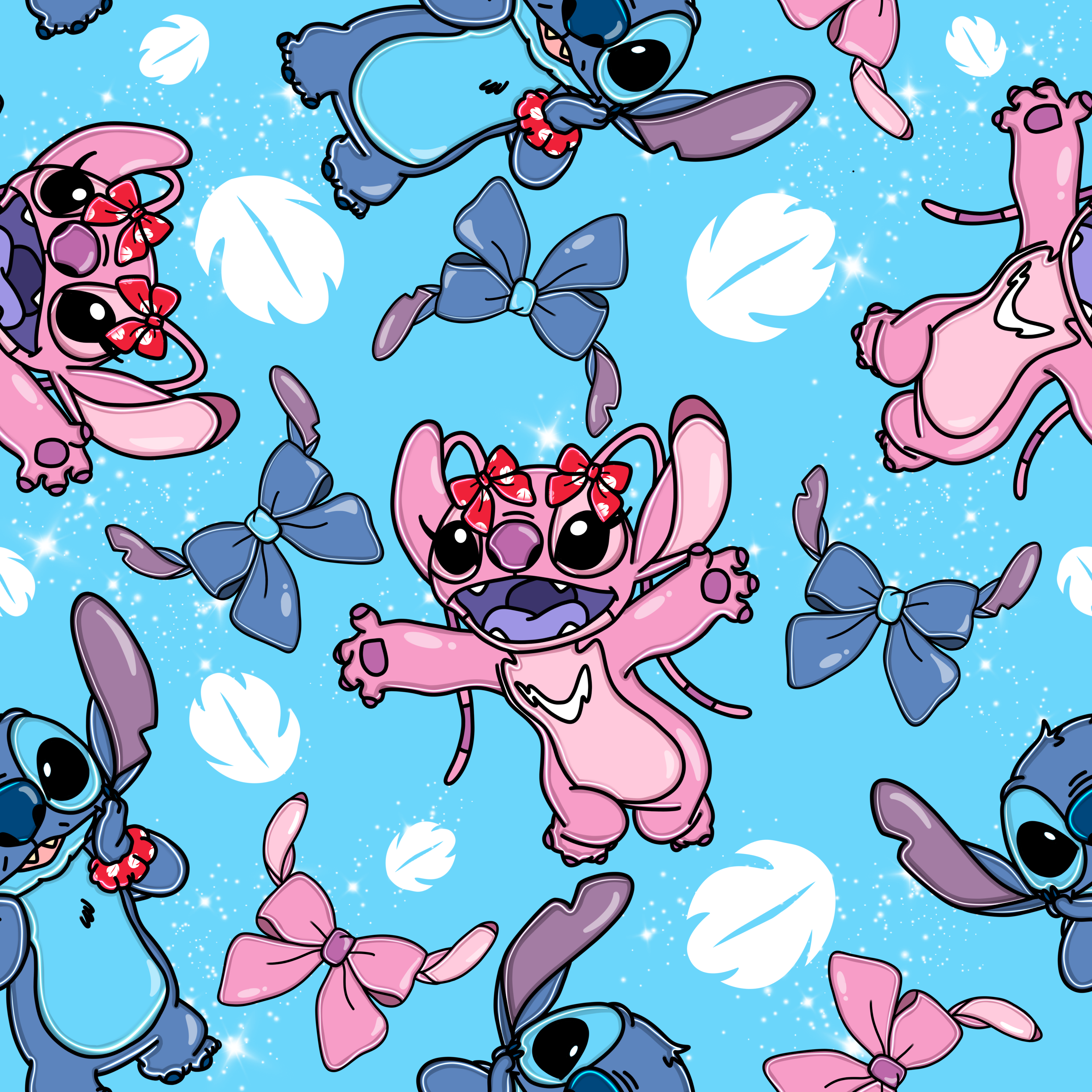 Ready to Ship - Alien Bows Full Length Leggings - TC Square Pocket