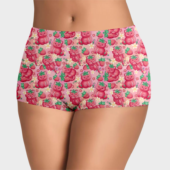 RTS - Strawberry Kitty Boyshorts