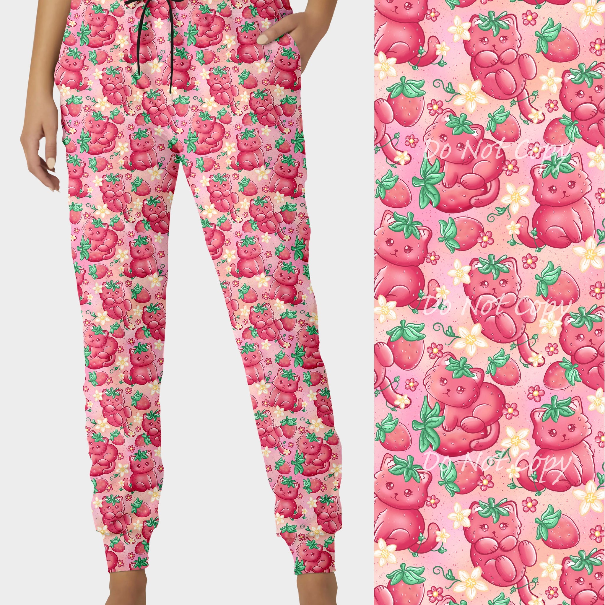 RTS - Strawberry Kitty Joggers