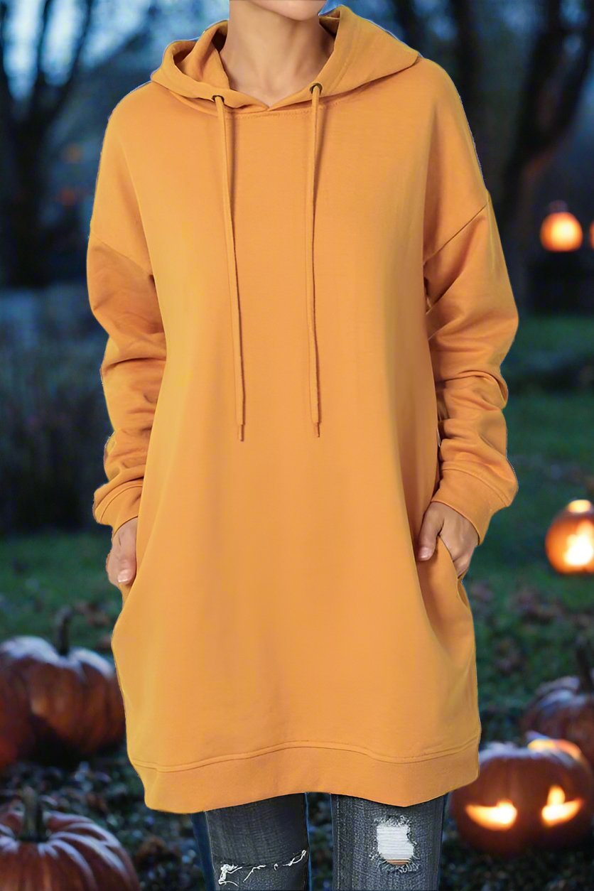 Oversized Hoodie Tunic Dress w/ Side Pockets