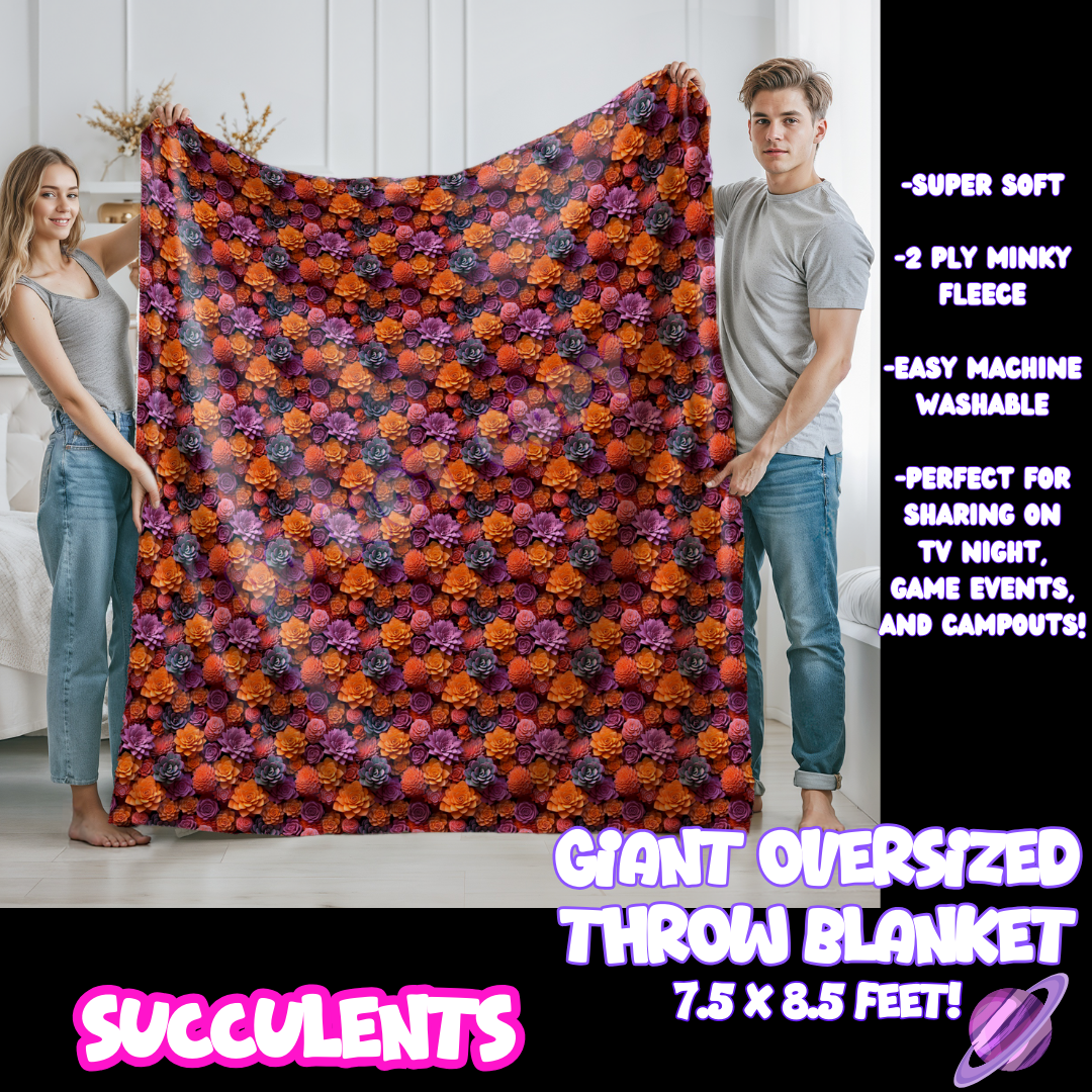 SUCCULENTS- GIANT SHAREABLE THROW BLANKETS ROUND 10-PREORDER CLOSING 12/2