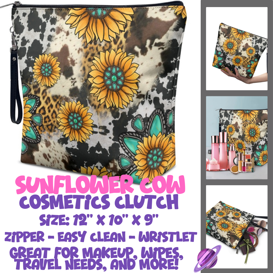 SUNFLOWER COW - CUSTOM COSMETIC CLUTCH PREORDER CLOSES 12/16