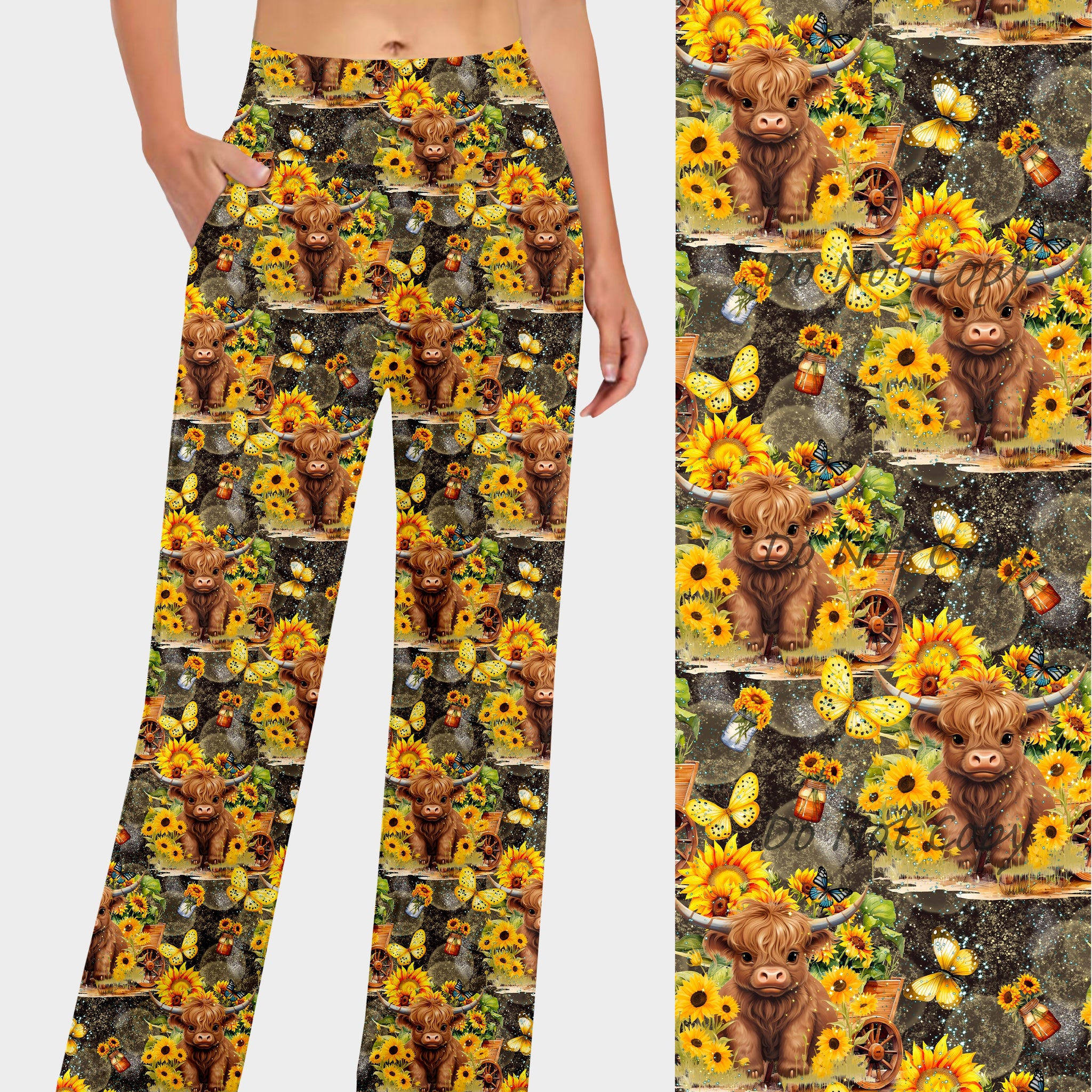 RTS - Sunflower Cow Lounge Pants