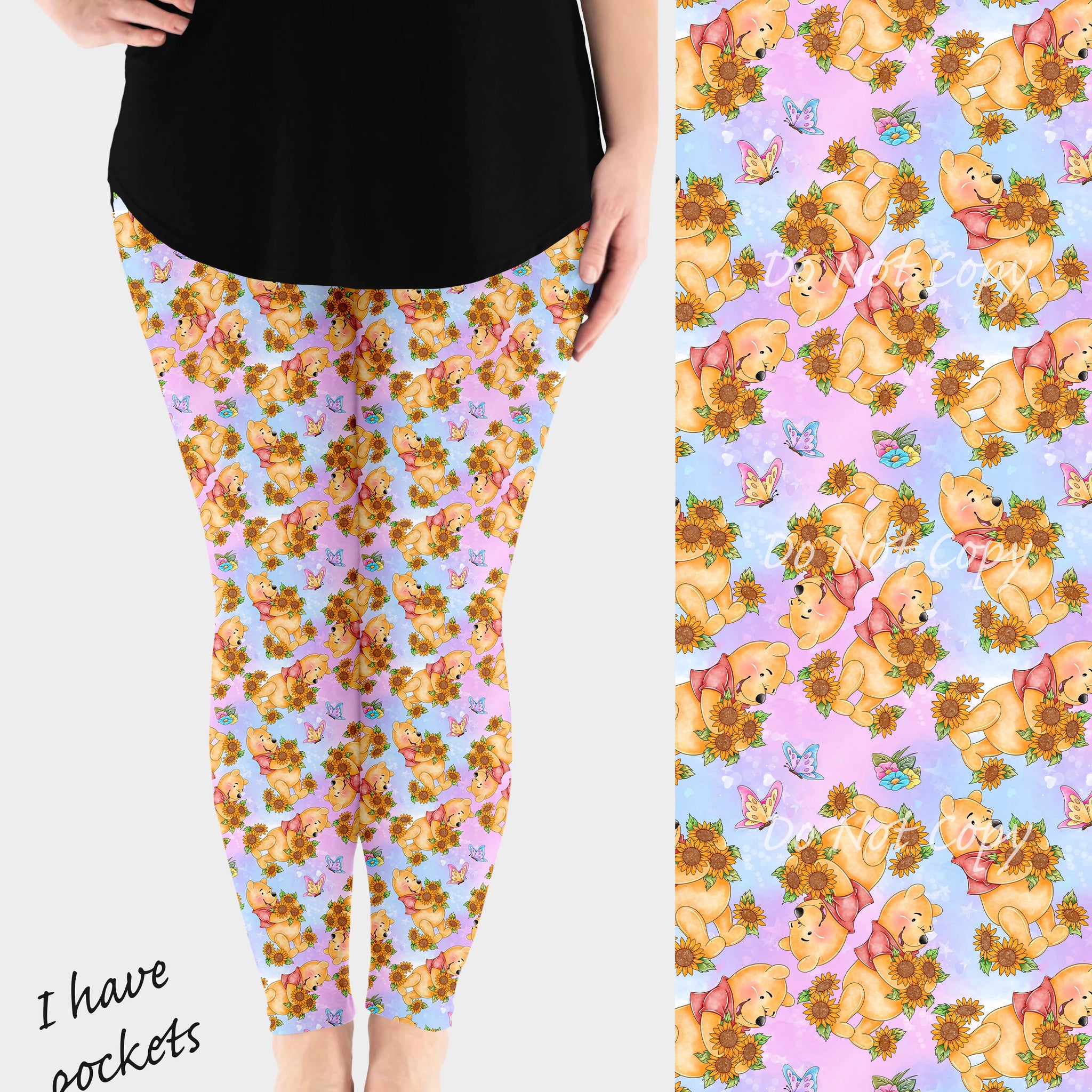 RTS - Sunflower Hunny Leggings w/ Pockets