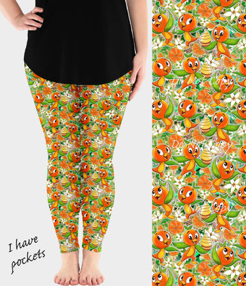 RTS - Sunny Orange Leggings w/ Pockets