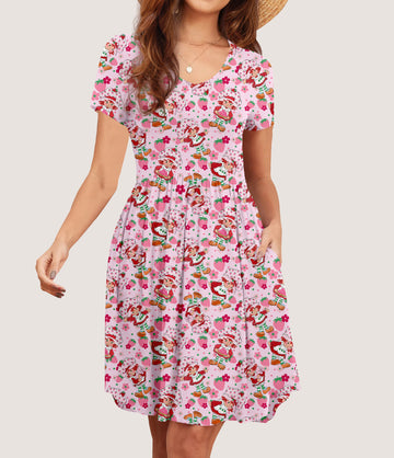 RTS - Sweet Strawberry Pocket Dress