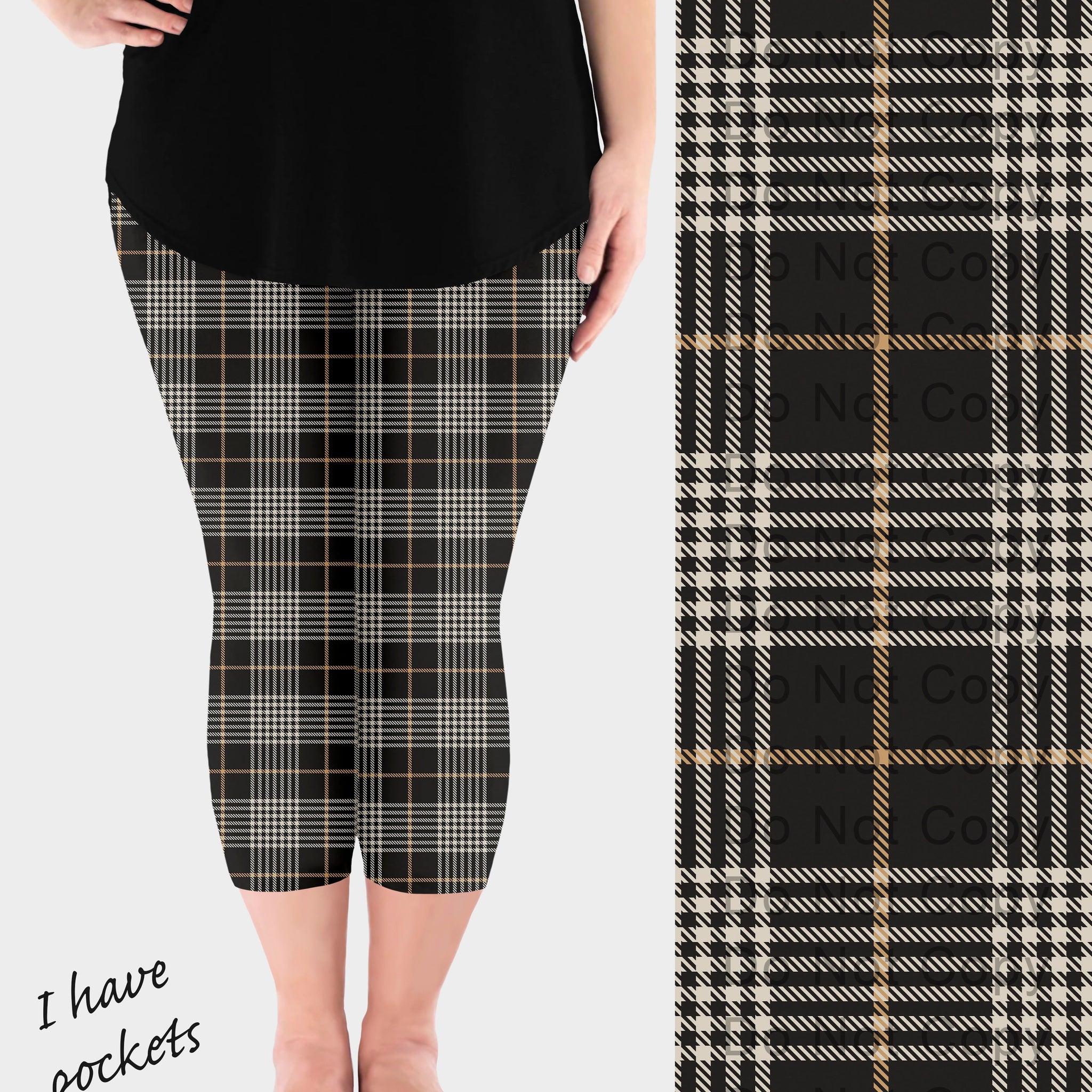 RTS - Talk To Me Plaid Capri Leggings w/ Pockets