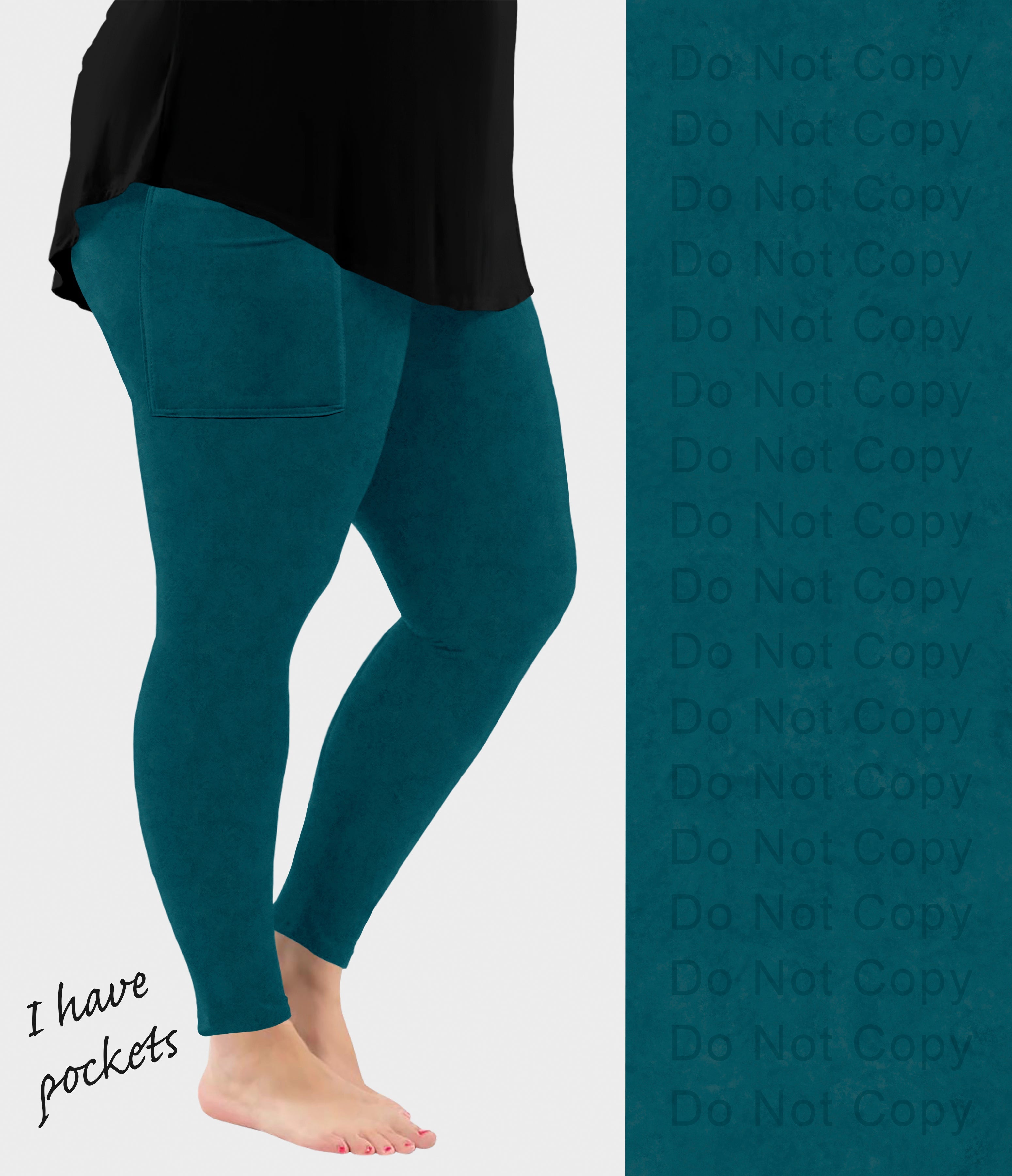 RTS - Teal Leggings with Pockets