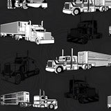 Semi Truck Print Black Leggings