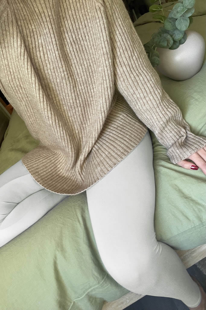Solid Color Yoga Band Soft Leggings - White