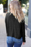 PLUS Stay Awhile Black Ribbed Dolman Cropped Sweater