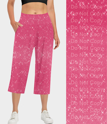 RTS - Watermelon Sparkle Capri Lounge Pants