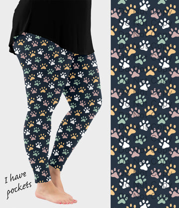 RTS - Where the Paws Lead Leggings with Pockets