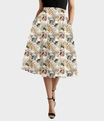 RTS - Wildflower Honey Bee Swing Skirt w/ Pockets