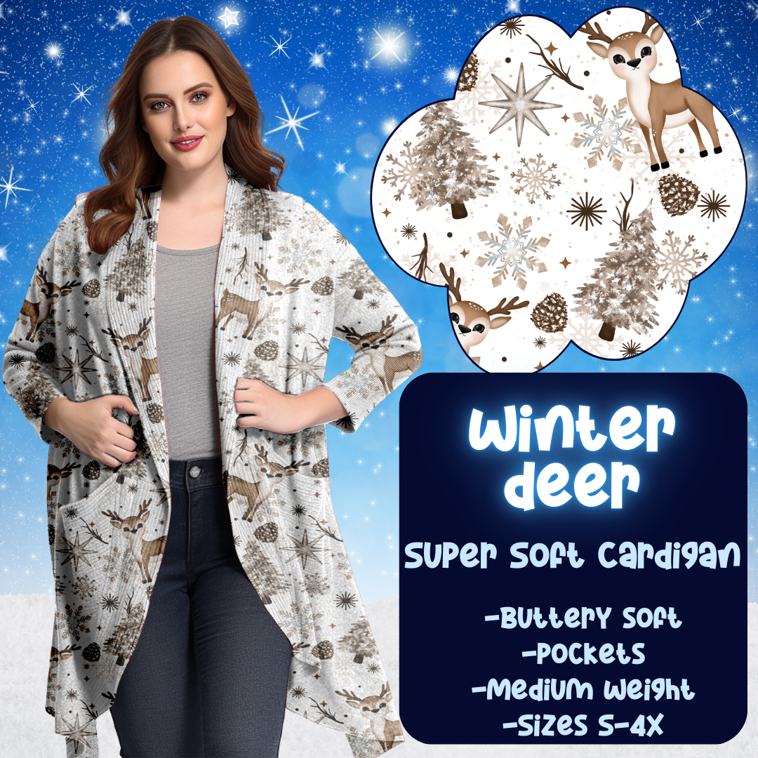 WINTER DEER - SOFT CARDGIAN WINTER RUN CLOSING 10/29