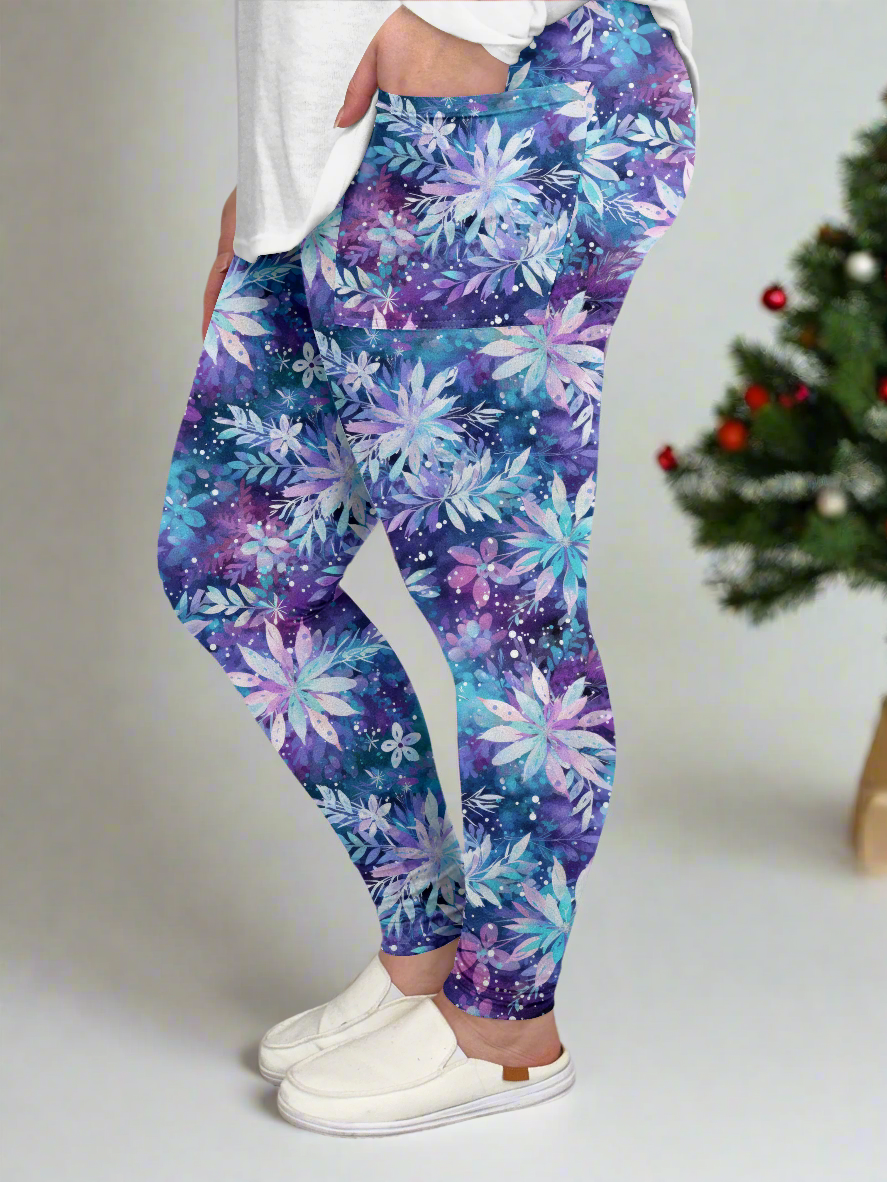 Floral Blizzard Leggings w/ Pockets