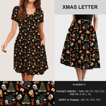 B183 - Preorder Xmas Letter Dress/Skirt with Pockets (Closes 10/02. ETA: early Dec)