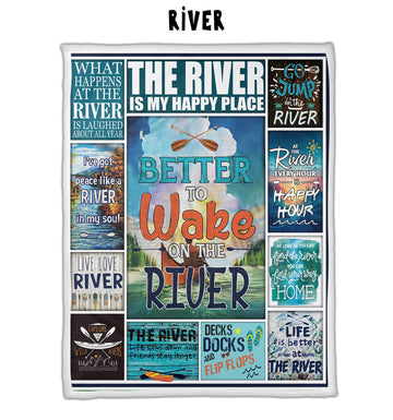 River - Letter Sherpa Blankets- Preorder Closing 10/2