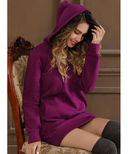 Oversized Hoodie Tunic Dress w/ Side Pockets