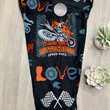 Motocross Themed Print Soft Leggings