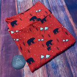 Black Bears Polar Ice Cap Mountains Red Soft Leggings