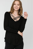 Double Criss Cross Top - Black