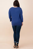 Ladder V-neck Knotted Top - Blue