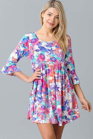 Floral Print Babydoll Dress