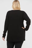 Ladder V-Neck Ribbed Sweater Top
