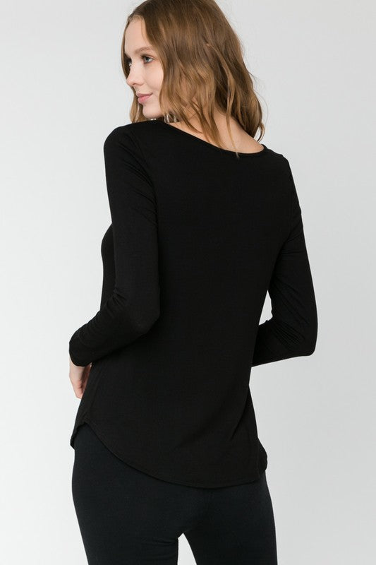 Double Criss Cross Top - Black
