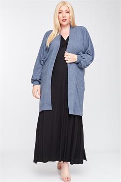 Ribbed Side Button Up Detail Cardigan
