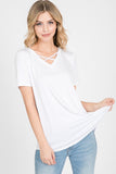 Short Sleeve Crisscross Top - Multiple Colors