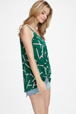 Geometric Green Knotted Hem Cami