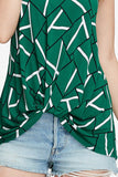 Geometric Green Knotted Hem Cami