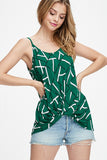 Geometric Green Knotted Hem Cami