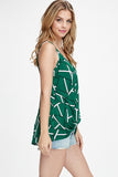 Geometric Green Knotted Hem Cami
