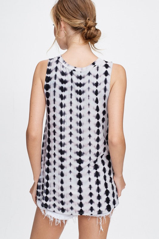 Tie Dye Cut Out Choker Top