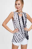 Tie Dye Cut Out Choker Top