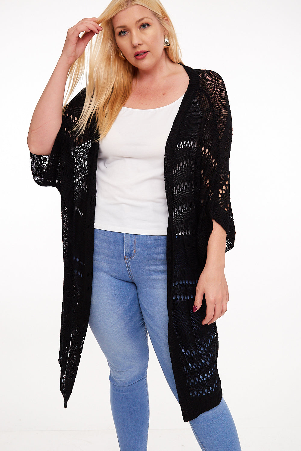 Oversized Light Open Knit Cardigan