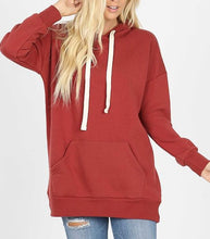 Kangaroo Pocket Hoodie - Brick