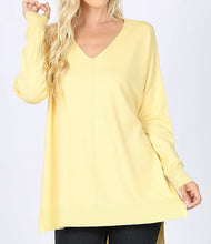 V-neck Hi-low Sweater - Yellow (35-19)