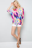 Colorful Boat Neck Top