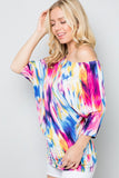 Colorful Boat Neck Top