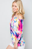 Colorful Boat Neck Top