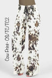 Cow Hide Print - High Waisted Wide Leg Hybrid Leggings/Pants w/ Pockets