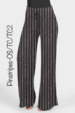Pinstripe - High Waisted Wide Leg Hybrid Leggings/Pants w/ Pockets