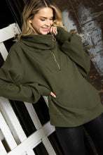 Heavenly Pullover Zipper Top - Olive
