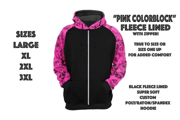 Cloud 9 Fleece Hoodie w/ Zipper - Pink Colorblock